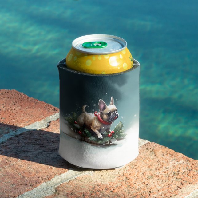 Rafraîchisseur Pour Canette Chien de Noël neige hiver (Piscine in situ)