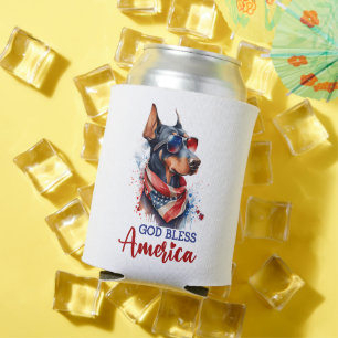 Rafraîchisseur Pour Canette Chien Patriotique - Doberman