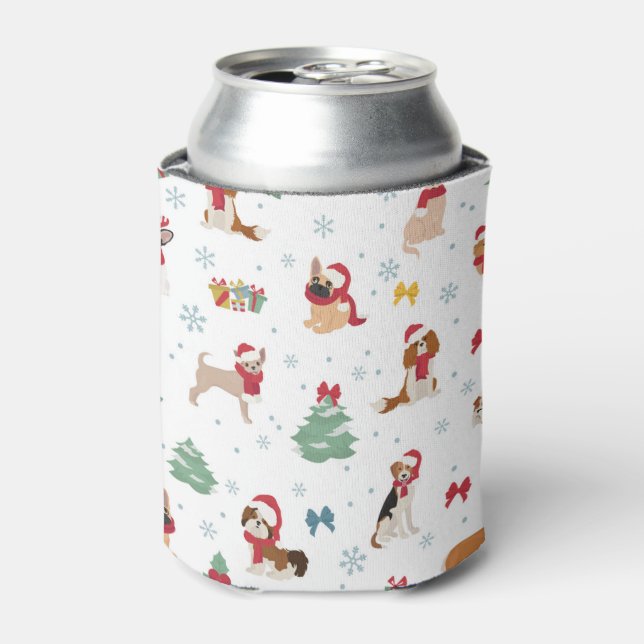 Rafraîchisseur Pour Canette Chiens de Noël en accessoires de vacances (Can devant)