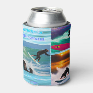 Rafraîchisseur Pour Canette Chimpanzés Surfant Collage Photo, Peut refroidir
