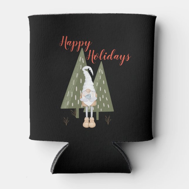 Rafraîchisseur Pour Canette Christmas Gnome Happy Holidays (Devant)