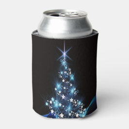 Rafraîchisseur Pour Canette Christmas Party Blue Tree Shiny Black Elegant