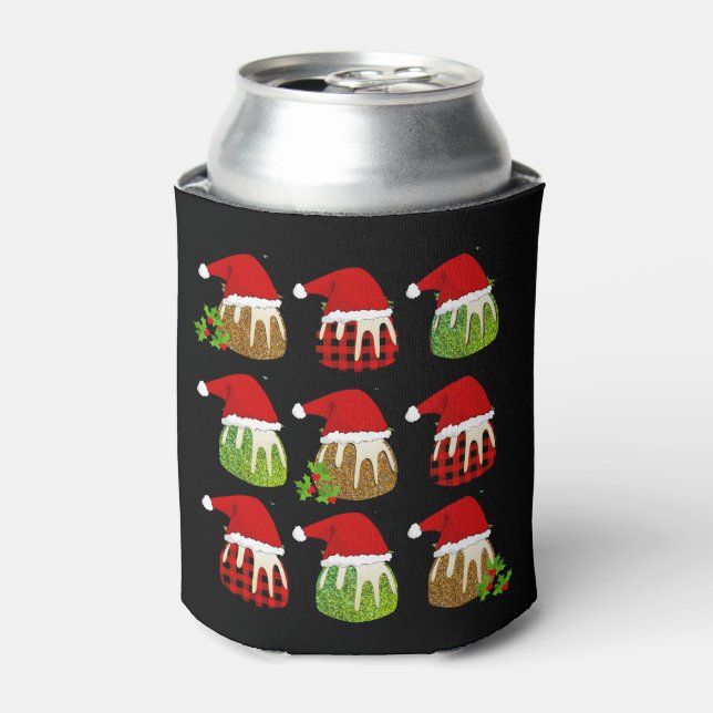 Rafraîchisseur Pour Canette Christmas Pudding Santa Hats (Can devant)