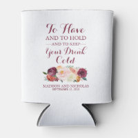 Chute Mariage Fleur Can Cooler Orange Maroon Rose