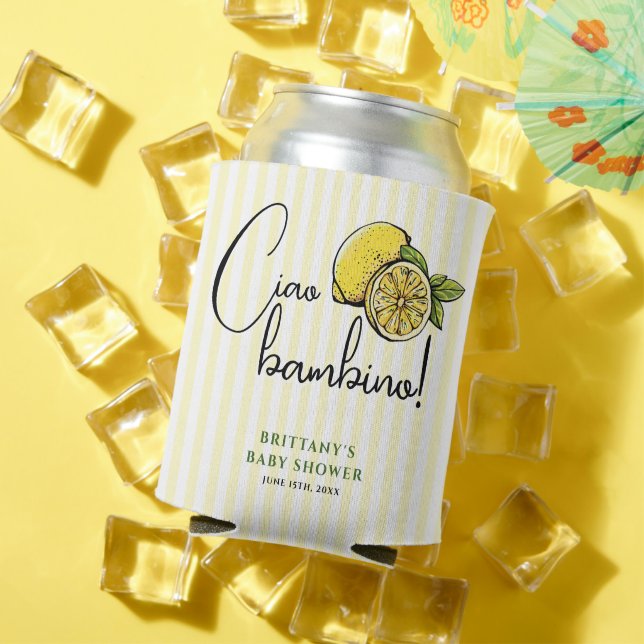 Rafraîchisseur Pour Canette Ciao Bambino Lemon Baby shower d'été italien (Été in situ)