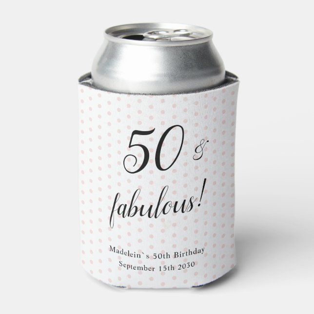 Rafraîchisseur Pour Canette Cinquante et fabuleux rose noir 50e anniversaire (Can devant)