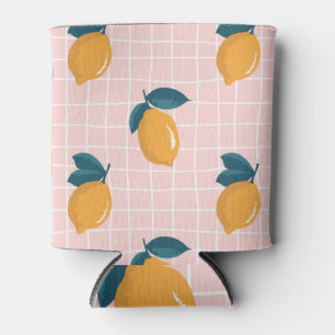 Rafraîchisseur Pour Canette Citrons, géométrie rétro, motif sans couture d'été