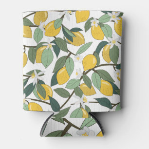 Rafraîchisseur Pour Canette Citrons Jaunes, Impression Tropicale Sans Fil.