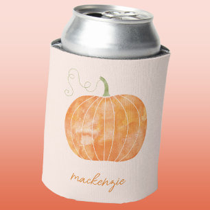 Rafraîchisseur Pour Canette Citrouille aquarelle personnalisée Automne