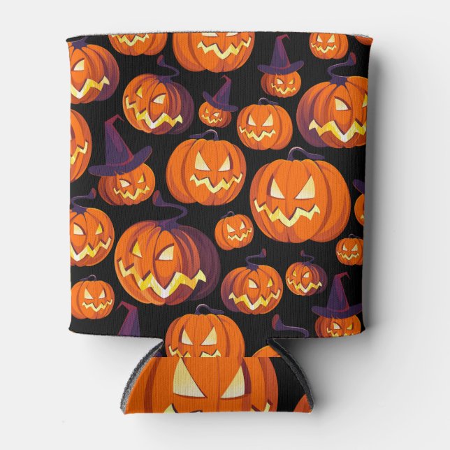 Rafraîchisseur Pour Canette Citrouilles d'Halloween : Motif Éffrayant sans cou (Devant)