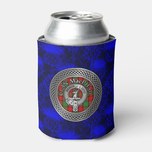 Rafraîchisseur Pour Canette Clan MacPhail Crest & Tartan Knot (Can devant)