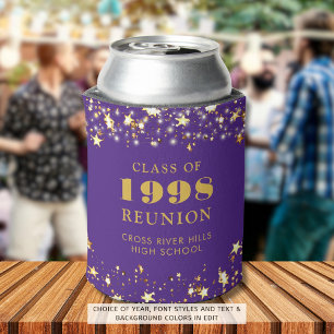 Rafraîchisseur Pour Canette Classe Reunion Purple Gold Stars Personnalisé