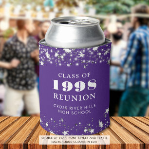 Rafraîchisseur Pour Canette Classe Reunion Purple Silver Stars Personnalisé
