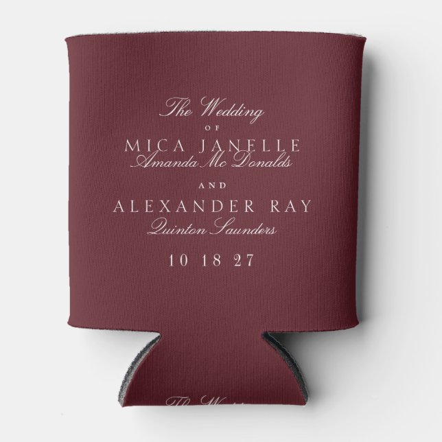 Rafraîchisseur Pour Canette Classique Maroon Formal Bourgogne White Mariage Ca (Devant)