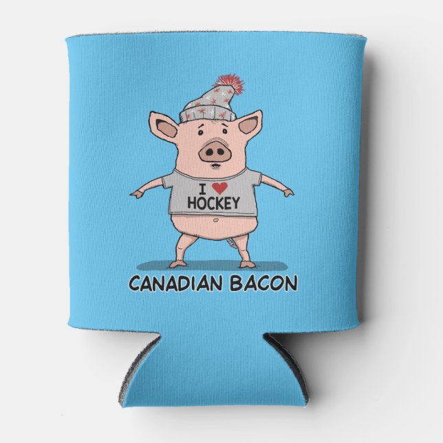 Rafraîchisseur Pour Canette Cochon de bacon canadien drôle et mignon (Devant)