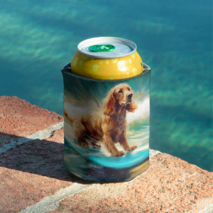 Rafraîchisseur Pour Canette Cocker Spaniel Beach Surf Peinture