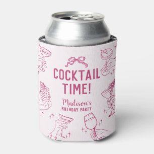 Rafraîchisseur Pour Canette Cocktail rose Fête Rétro Anniversaire Faveurs