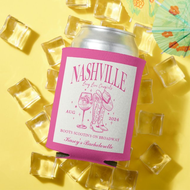 Rafraîchisseur Pour Canette Cocktail sur mesure Nashville Bachelorette Rodeo (Été in situ)