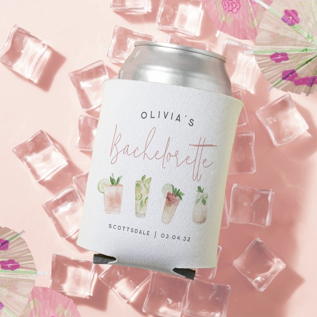 Rafraîchisseur Pour Canette Cocktails Aquarelle Mariage Personnalisé (Créateur téléchargé)