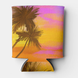 Rafraîchisseur Pour Canette Cocotier, thème tropical d'été.
