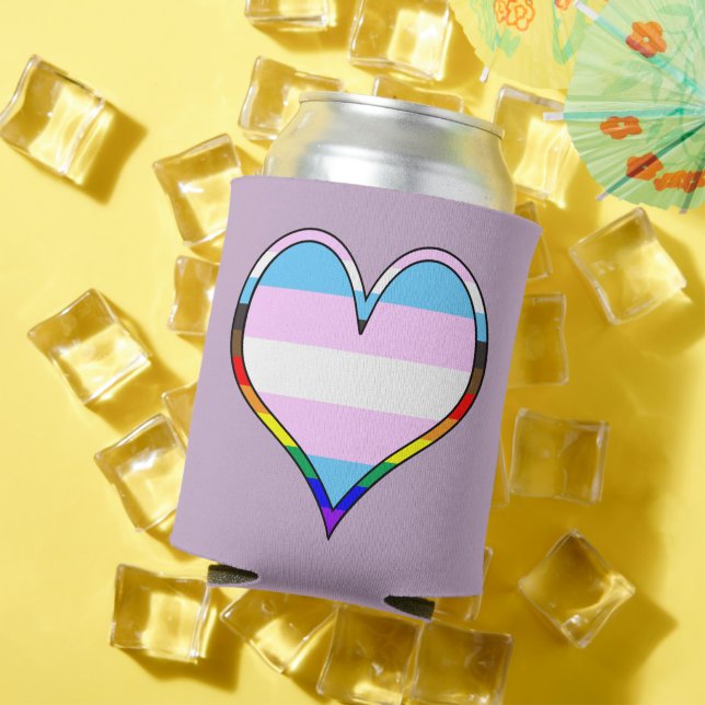 Rafraîchisseur Pour Canette Coeur de la Fierté Trans peut refroidir (Été in situ)