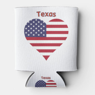 Rafraîchisseur Pour Canette Coeur du drapeau américain du Texas