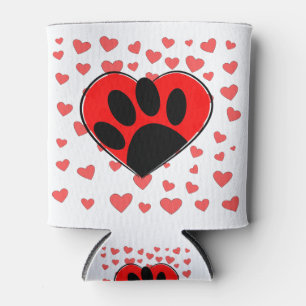 Rafraîchisseur Pour Canette Coeurs Amoureux de les chiens partout