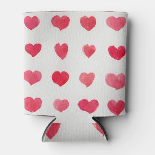 Rafraîchisseur Pour Canette Coeurs d'aquarelle incomparable : design motif rom