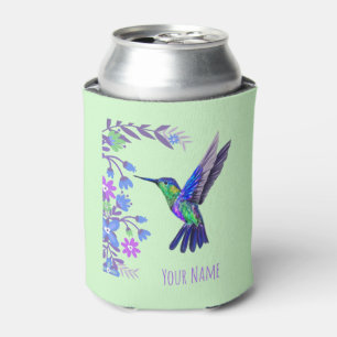 Rafraîchisseur Pour Canette Colibri Design Fleurs Botaniques Amateurs d'oiseau