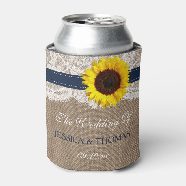 Rafraîchisseur Pour Canette Collection de Mariages de tournesol rustique - Mar (Can devant)