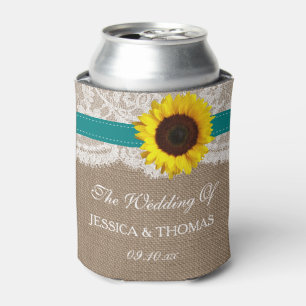 Rafraîchisseur Pour Canette Collection de Mariages de tournesol rustique - Tur