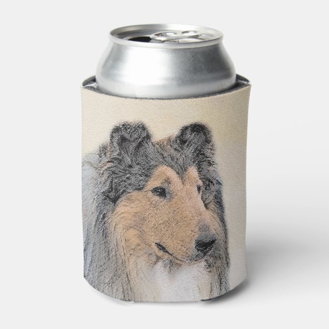 Rafraîchisseur Pour Canette Collie (Rough) Peinture - Cute Original Chien Art (Can devant)