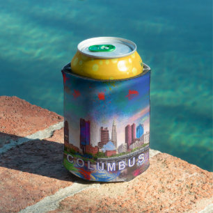 Rafraîchisseur Pour Canette Colorful Columbus Skyline Art Abstrait