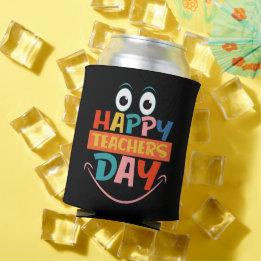 Rafraîchisseur Pour Canette Colorful Happer Teachers Day Drôle Visage