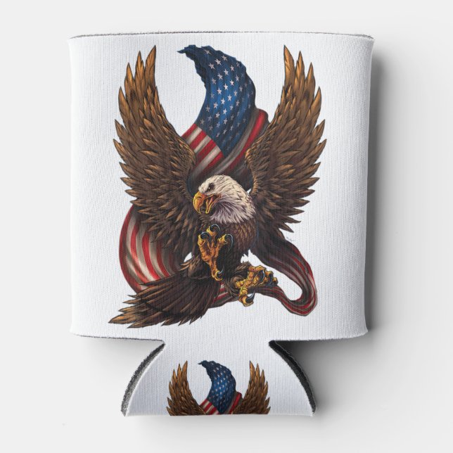 Rafraîchisseur Pour Canette Conception Patriotique Américaine Avec Aigle Et Dr (Devant)