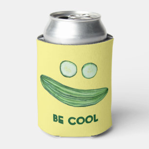 Rafraîchisseur Pour Canette Cool comme Concombre "BE COOL" Funny Watercolor