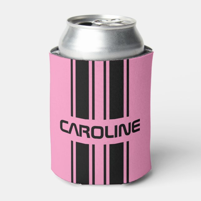 Rafraîchisseur Pour Canette Cool personnalisé mignon rose noir course automobi (Can devant)