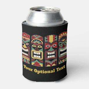 Rafraîchisseur Pour Canette Cool Tiki Totems texte personnalisé peut refroidi