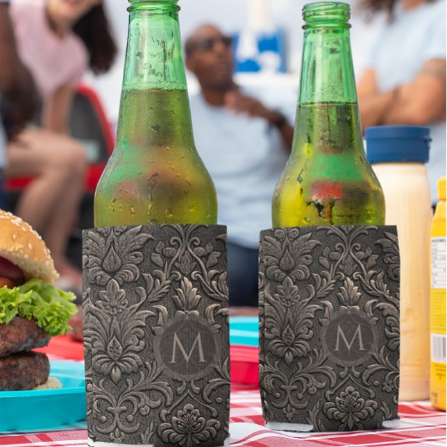 Rafraîchisseur Pour Canette Copper brown and black floral seamless pattern (Créateur téléchargé)