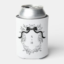 Coquette Bow Crest Monogramme Français Mariage Fav