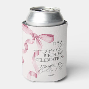 Rafraîchisseur Pour Canette Coquette Rose Bow Girl Fête d'anniversaire Faveurs