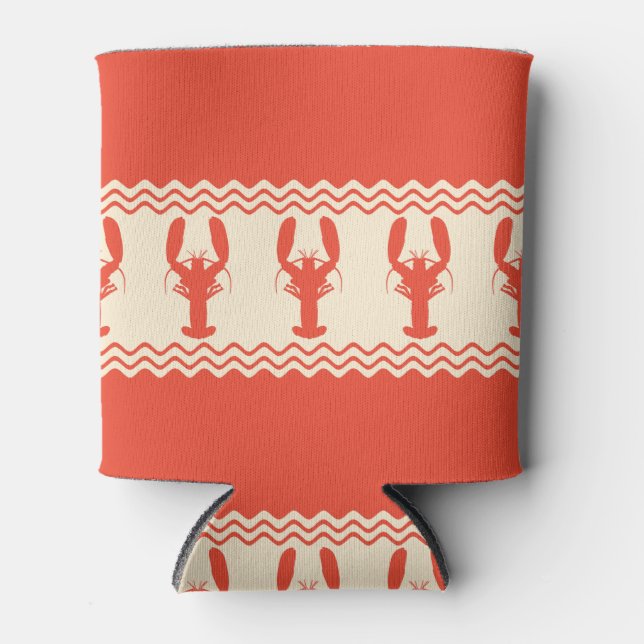 Rafraîchisseur Pour Canette Coral Coastal Lobster Stripes (Devant)