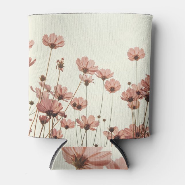 Rafraîchisseur Pour Canette Cosmos rose : fleurs blanc arrière - plan. (Devant)