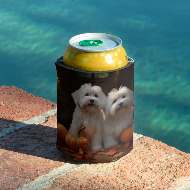 Rafraîchisseur Pour Canette Coton De Tulear Chiot Automne Citrouille délice (Piscine in situ)