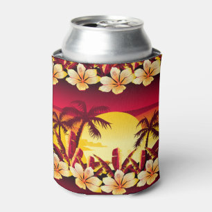 Rafraîchisseur Pour Canette Coucher de soleil tropical avec palmiers
