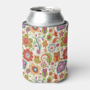 Rafraîchisseur Pour Canette Couleur florale et hibou