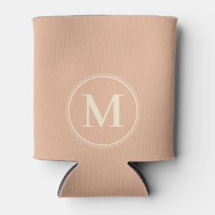 Rafraîchisseur Pour Canette Couleur pêche douce unie Monogramme
