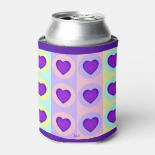 Rafraîchisseur Pour Canette Couleurs pastel & coeurs violets battre