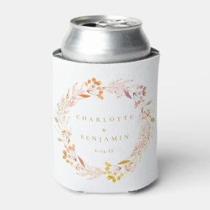 Rafraîchisseur Pour Canette Couronne de fleurs aquarelle automnale Bohème pers