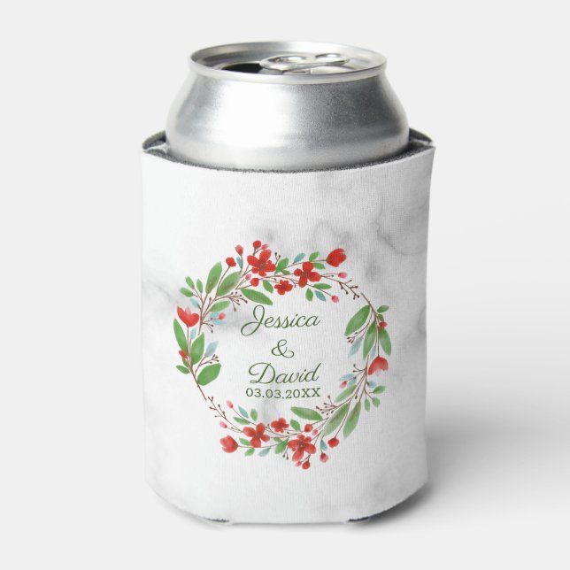 Rafraîchisseur Pour Canette Couronne de fleurs rouges (Can devant)